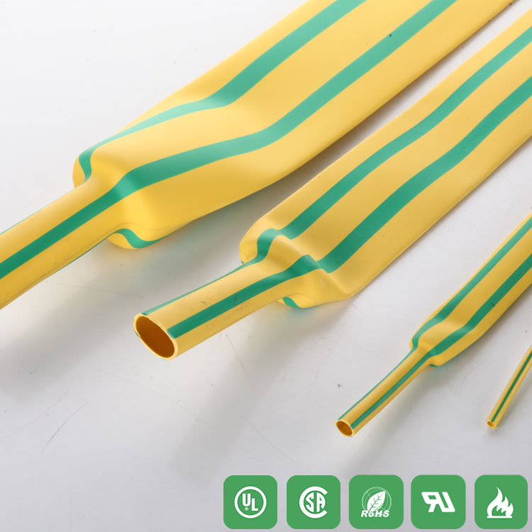 Tubo termocontraíble amarillo verdoso 2:1 HSTYG